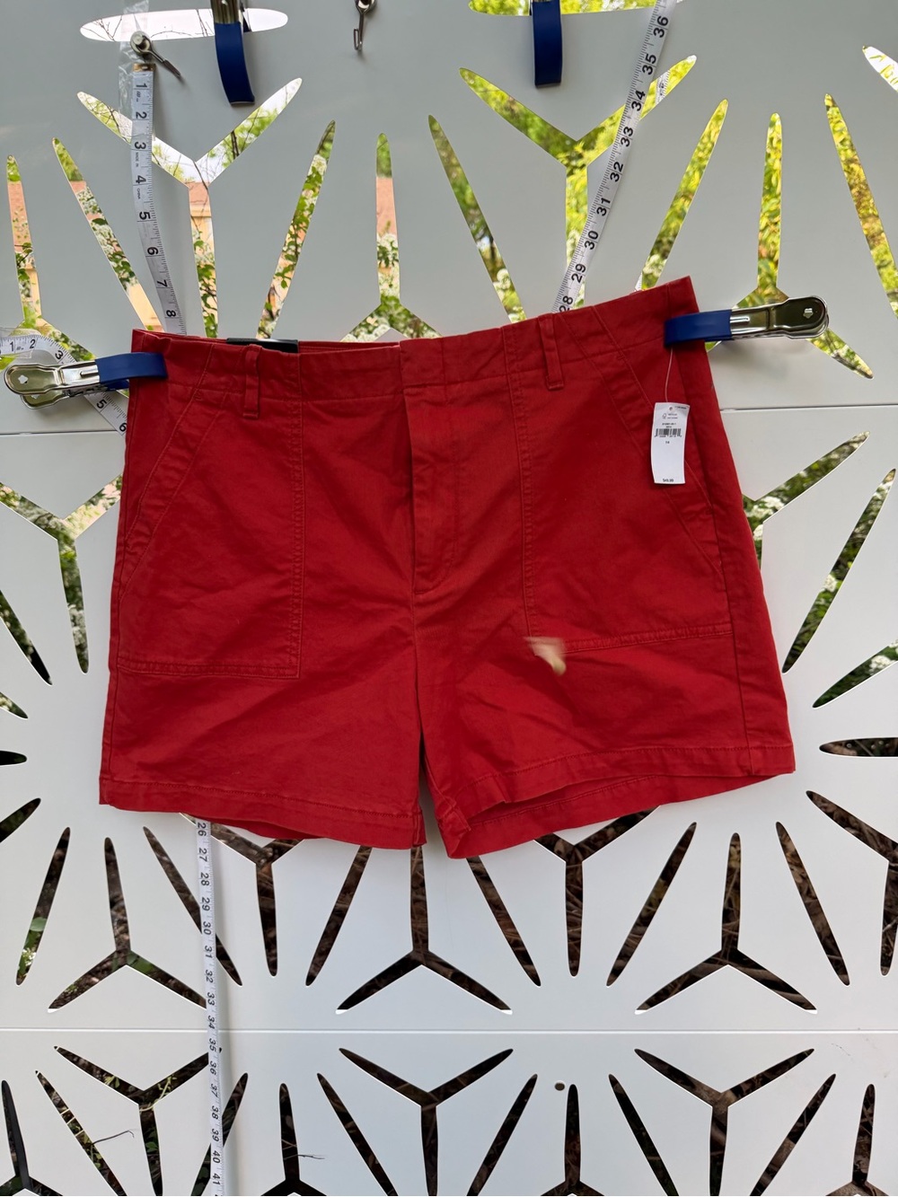 Banana Republic Red-Orange Authentic Chino Utility Shorts